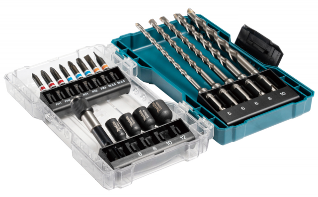 JGO. PUNTAS+VASOS+BROCAS SDS-PLUS MAKITA (18p.)
