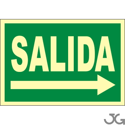SEÑAL PE 29X21 SALIDA FLECHA DER. JOMAL (LUM.)