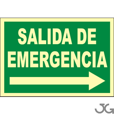 SEÑAL PE 29X21 SALIDA EMER. FLECHA DER. (LUMIN.)