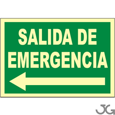 SEÑAL PE 29X21 SALIDA EMER. FLECHA IZQ. (LUMIN.)