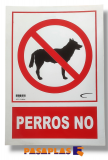 SEÑAL PE 29X21 PERROS NO