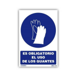 SEÑAL PE 29X21 ES OBLIGATORIO EL USO DE GUANTES