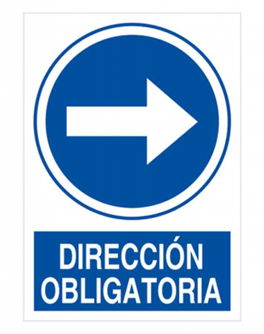 SEÑAL PE 29X21 DIRECCION OBLIGATORIA FLECHA DER.