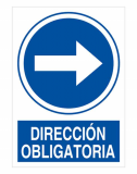 SEÑAL PE 29X21 DIRECCION OBLIGATORIA FLECHA DER.