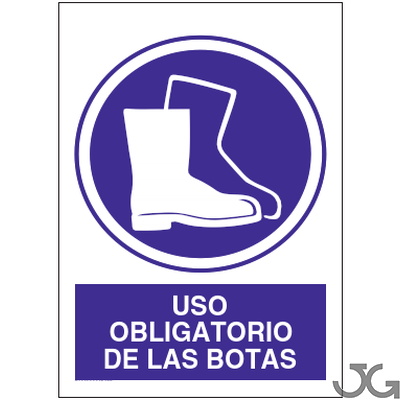 SEÑAL PE 29X21 OBLIGATORIO USO DE BOTAS