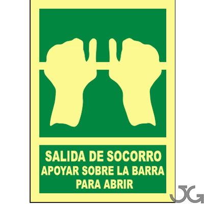 SEÑAL PE 29X21 SALIDA DE SOCORRO-BARRA (LUMINIS.)