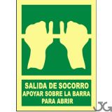 SEÑAL PE 29X21 SALIDA DE SOCORRO-BARRA (LUMINIS.)