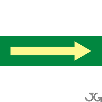 SEÑAL PE 29X21 FLECHA VERDE (LUMINISCENTE)