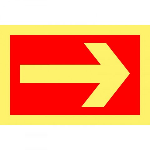 SEÑAL PE 29X21 FLECHA ROJO (LUMINISCENTE)