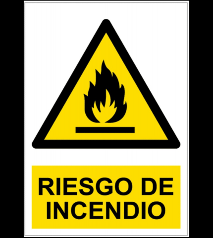SEÑAL PE 29X21 RIESGO DE INCENDIO