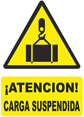 SEÑAL PE 29X21 ATENCION CARGA SUSPENDIDA