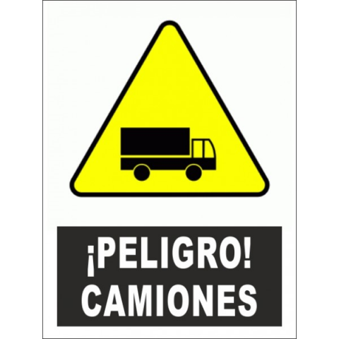SEÑAL PE 29X21 PELIGRO CAMIONES