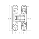 BISAGRA OCULTA K8060 CROMO SAT. HD