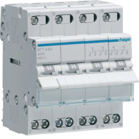 CONMUTADOR MODULAR 4P 40A I-O-II HAGER SFT 440