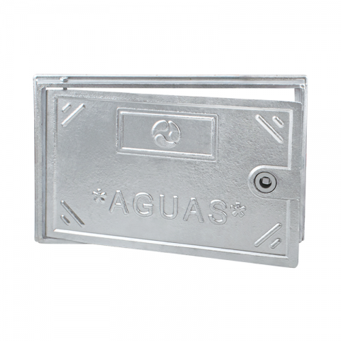 PUERTA CONTADOR AGUA ALUM. 30X30 C/CERR. LOGUI