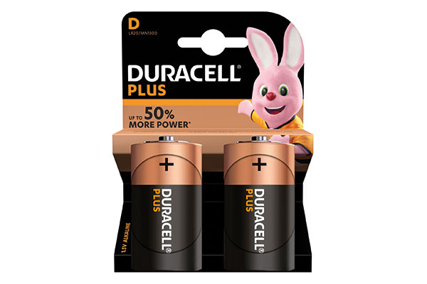 PILA ALCALINA LR20 D DURACELL PLUS (Pack-2)