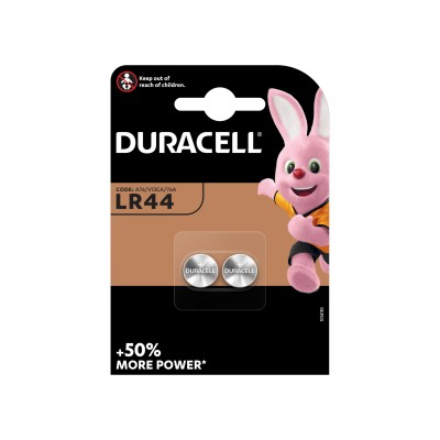 PILA BOTON ALCALINA DURACELL LR44 1,5 V. (Bl.-2Ud)