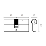 BOMBILLO SEG. 090mm. 45-45 LATON NULACVI