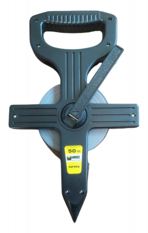 CINTA METRICA MAURER C/MANGO 50 mts. ACERO