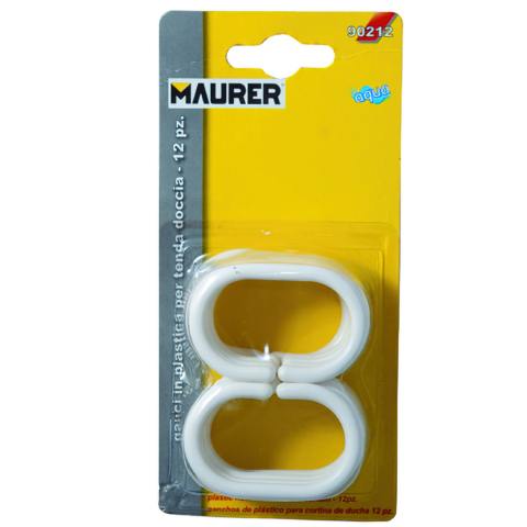 GANCHOS CORTINA DUCHA MAURER (Blister-12)
