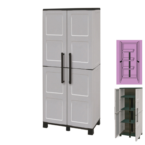 ARMARIO RESINA 68X37X169 C/ PORTAESCOBAS MAURER