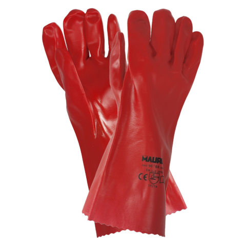 GUANTE MAURER PVC ROJO LARGO T/10