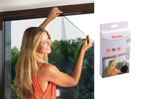 MOSQUITERA VENTANA VELCRO METALTEX130X150 NEGRO