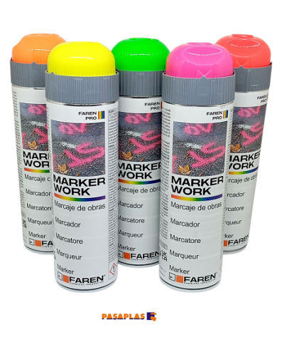 PINTURA SPRAY FAREN TRAZADOR ROJO FLUOR 500ml.