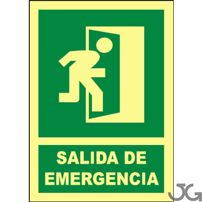 SEÑAL PE 29X21 SALIDA EMERGENCIA PUERTA DER. (LUM)