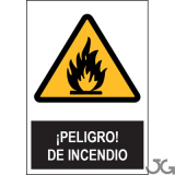 SEÑAL PE 29X21 PELIGRO DE INCENDIO