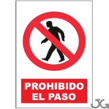 SEÑAL PE 29X21 PROHIBIDO EL PASO