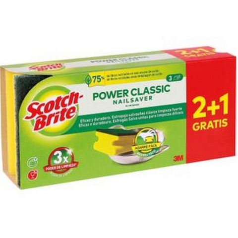 ESTROPAJO SALVAUÑAS SCOTCH BRITE VERDE 3X2