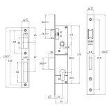 CERRADURA AMIG 725-25GR ACERO CROMO MATE 25mm