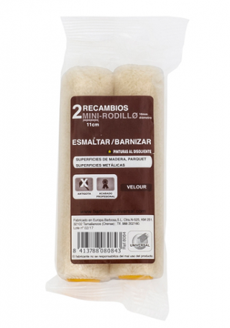 RECAMBIO RODILLO VELOUR BARBOSA 11 cm. (Pack-2)