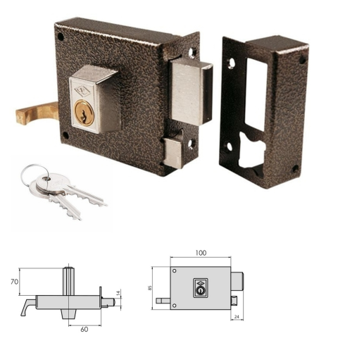 CERRADURA CVL 7125-AR/10 DERECHA Bombillo 70