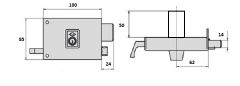 CERRADURA CVL 1125-AR/1 10 IZQ. (Bomb. descentr.)
