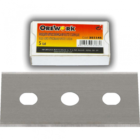 CUCHILLA RECAMBIO RASQUETA VITRO. OREW. (Pack-5)