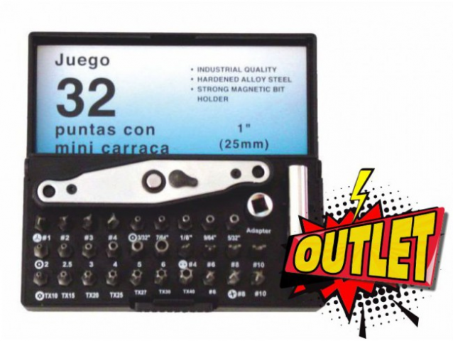 JGO. PUNTAS DESTORNILLADOR ESPECIALES 32 PZAS.