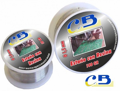 ESTAÑO RESINA 60%Sn-40%Pb CB 1,5 mm (Rollo 100gr.)