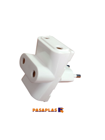 ADAPTADOR ENCHUFE ONLEX ALFA 3TOMAS 4,8mm 10A.