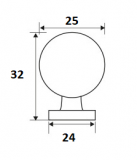 POMO M. GRIP 104 CROMO SATINADO 25 mm.