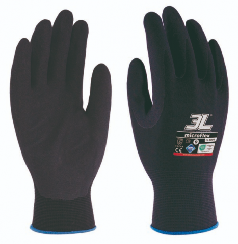 GUANTE 3L MICROFLEX NITRILO NEGRO T/07