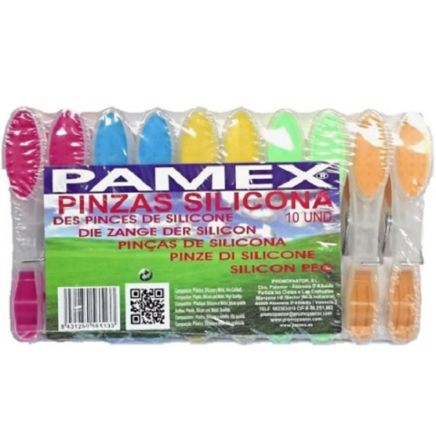 PINZA ROPA SILICONA PAMEX (Pack-10)