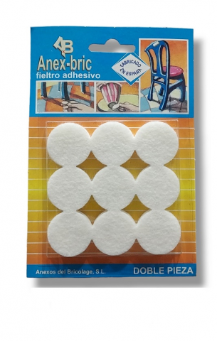FIELTRO ADHESIVO ANEX-BRIC 9 DISCOS DOBLE 8620 BCO