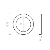 ARANDELA PERNIO LATON 16X11X2 mm. MICEL
