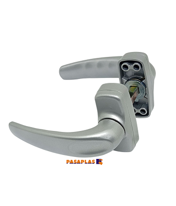 MANIVELA ALUMINIO-PVC PLATA 4 AGUJ. (JGO.) MICEL