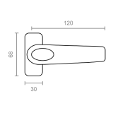 MANIVELA ALUMINIO-PVC PLATA 4 AGUJ. (JGO.) MICEL