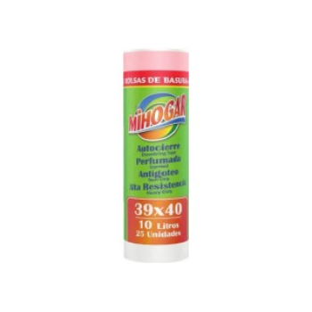 BOLSA BASURA AUTOC. 39X40 MIHOG 10L. 25 Uds.