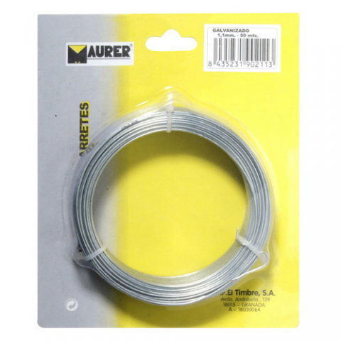 ALAMBRE GALV. MAURER Nº 04- 0,9mm. (Blister 50 m.)