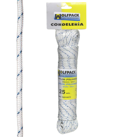CUERDA NYLON ALTA TENAZ. PLA/AZUL (Mad. 25m.)